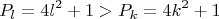 $$P_l=4l^2+1>P_k=4k^2+1$$