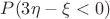 $P(3\eta-\xi<0)$