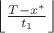 $\left\lfloor \frac{T - x^{*}}{t_1} \right\rfloor$