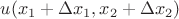 $u(x_1+\Delta x_1, x_2+\Delta x_2)$