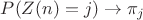 $P(Z(n)=j) \rightarrow \pi_j$