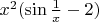 $x^2(\sin \frac 1x - 2)$
