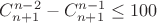 $C^{n-2}_{n+1} - {C_{n+1}^{n-1} }\leq 100 $
