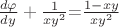 $\frac {d\varphi} {dy}+ \frac {1} {xy^2}$=$\frac {1-xy} {xy^2} $