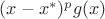$(x-x^*)^pg(x)$