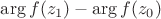 $\arg f(z_1)-\arg f(z_0)$