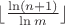 $\lfloor \frac{\ln (n+1)}{\ln m}\rfloor$