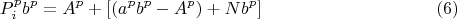 $$P_i^pb^p=A^p+[(a^pb^p-A^p)+Nb^p]\qquad \eqno (6)$$