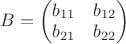 $B = \left(\begin{matrix}b_{11}&b_{12}\\b_{21}&b_{22}\end{matrix}\right) $