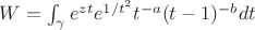 $W=\int_{\gamma}{e^{zt}e^{1/t^2}t^{-a}(t-1)^{-b}dt}$ $W=\int_{\gamma}{e^{zt}e^{1/t^2}t^{-a}(t-1)^{-b}dt}$