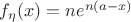 $f_{\eta} (x) = ne^{n(a-x)}$