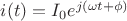 $i(t)=I_{0}e^{j (\omega t+\phi)}$