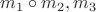 $m_1\circ m_2, m_3$