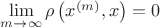 $\[\mathop {\lim }\limits_{m \to \infty } \rho \left( {{x^{\left( m \right)}},x} \right) = 0\] $
