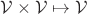 $\mathcal{V}\times\mathcal{V}\mapsto\mathcal{V}$