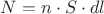 $N = n \cdot S \cdot dl$