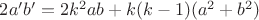 $2a'b'=2k^2ab+k(k-1)(a^2+b^2)$ $2a'b'=2k^2ab+k(k-1)(a^2+b^2)$