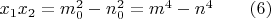 $x_1x_2=m_0^2-n^2_0=m^4-n^4  \qquad (6)$