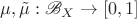 $\mu,\tilde \mu: \mathscr B_X \to [0,1]$
