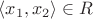 $\langle x_1, x_2 \rangle \in R$