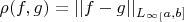 $\rho (f,g) = ||f-g||_{L_{\infty}_[a,b]}$