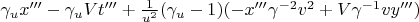 $ \gamma_u x'''  - \gamma_u V t''' + \frac{1}{u^2}(\gamma_u  - 1)(-x'''\gamma^{-2}v^2 + V\gamma^{-1}vy''' )  $