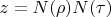 $z=N(\rho)N(\tau)$
