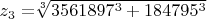 $ z_3=$\sqrt[3]{3561897^3+184795^3}$ $