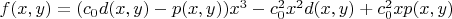 $f(x,y)=(c_0d(x,y)-p(x,y))x^3-c_0^2x^2d(x,y)+c_0^2xp(x,y)$