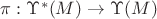 $\pi:\Upsilon^* (M) \to \Upsilon (M)$