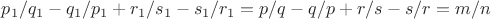 $p_1/q_1-q_1/p_1+r_1/s_1-s_1/r_1=p/q-q/p+r/s-s/r=m/n$