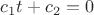 $c_1t+c_2=0$