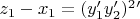 $z_1-x_1 = (y_1'y_2')^2'$