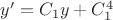 $y'=C_1y+C_1^4$