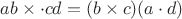 $ab\times \cdot cd=(b\times c)(a\cdot d)$