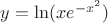 $y=\ln(xe^{-x^2})$
