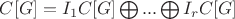 $C[G]=I_1C[G]\bigoplus...\bigoplus I_rC[G]$