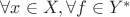 $\forall x \in X,\forall f \in Y^{*}$