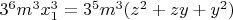 $3^6m^3x_1^3=3^5m^3(z^2+zy+y^2)$