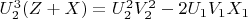 $U_2^3(Z +X) = U_2^2V_2^2 -2U_1V_1X_1$