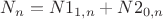 $N_n=N1_{1,n}+N2_{0,n}$