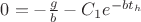 $0=-\frac{g}{b}-C_1e^{-bt_h}$