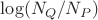 $\log(N_Q/N_P)$