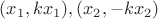 $(x_1,kx_1),(x_2,-kx_2)$