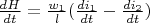 $ \frac{dH}{dt} = \frac{w_1}{l}(\frac{di_1}{dt} - \frac{di_2}{dt})$