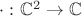 $\cdot: \mathbb C^2 \to \mathbb C$