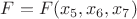 $F=F(x_5,x_6,x_7)$