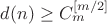 $d(n)\geq C_m^{[m/2]}$