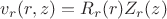 $v_r(r,z)=R_r(r)Z_r(z)$