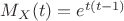 $M_X(t)=e^{t(t-1)}$